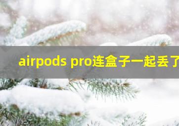 airpods pro连盒子一起丢了